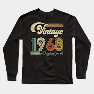Retro Vintage 1968 56th Birthday Gift Men Women 56 Years Old Long Sleeve T-Shirt